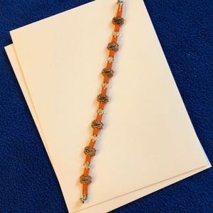 Seed bead orange bracelet